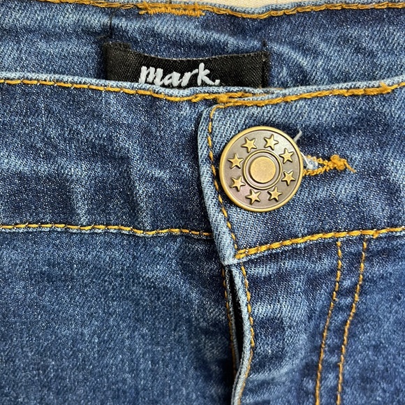 Mark Distressed Wide leg Hi Waist Crop Jeans Floral Decoration Size 20 - Picture 7 of 12